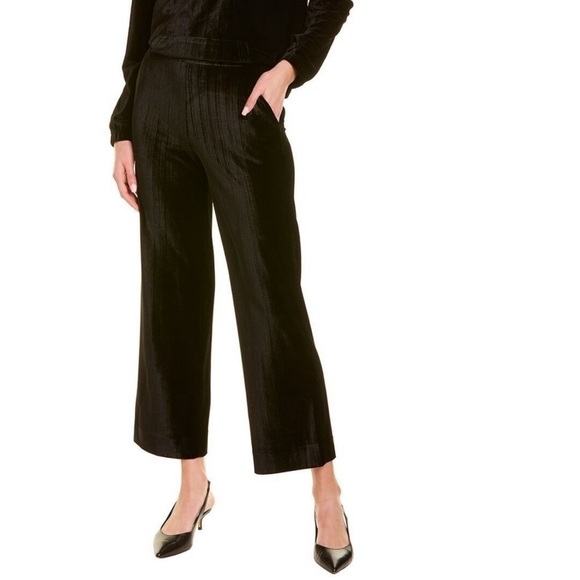 St. John Black Crushed Velvet Pant size M - Picture 1 of 10